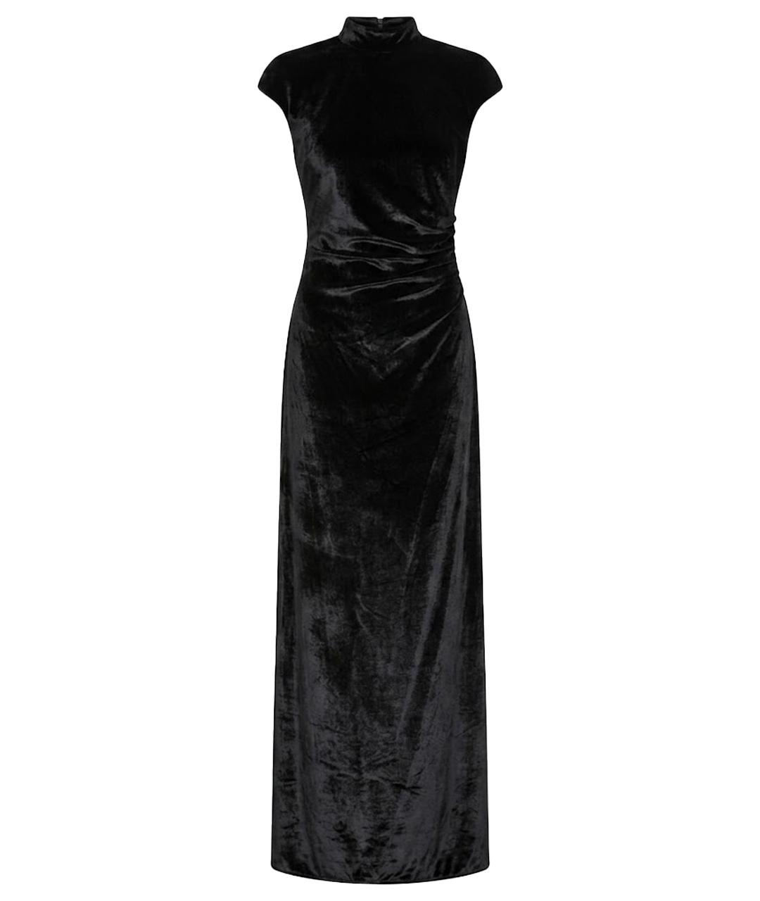 STAUD Черное бархатное коктейльное платье, фото 1