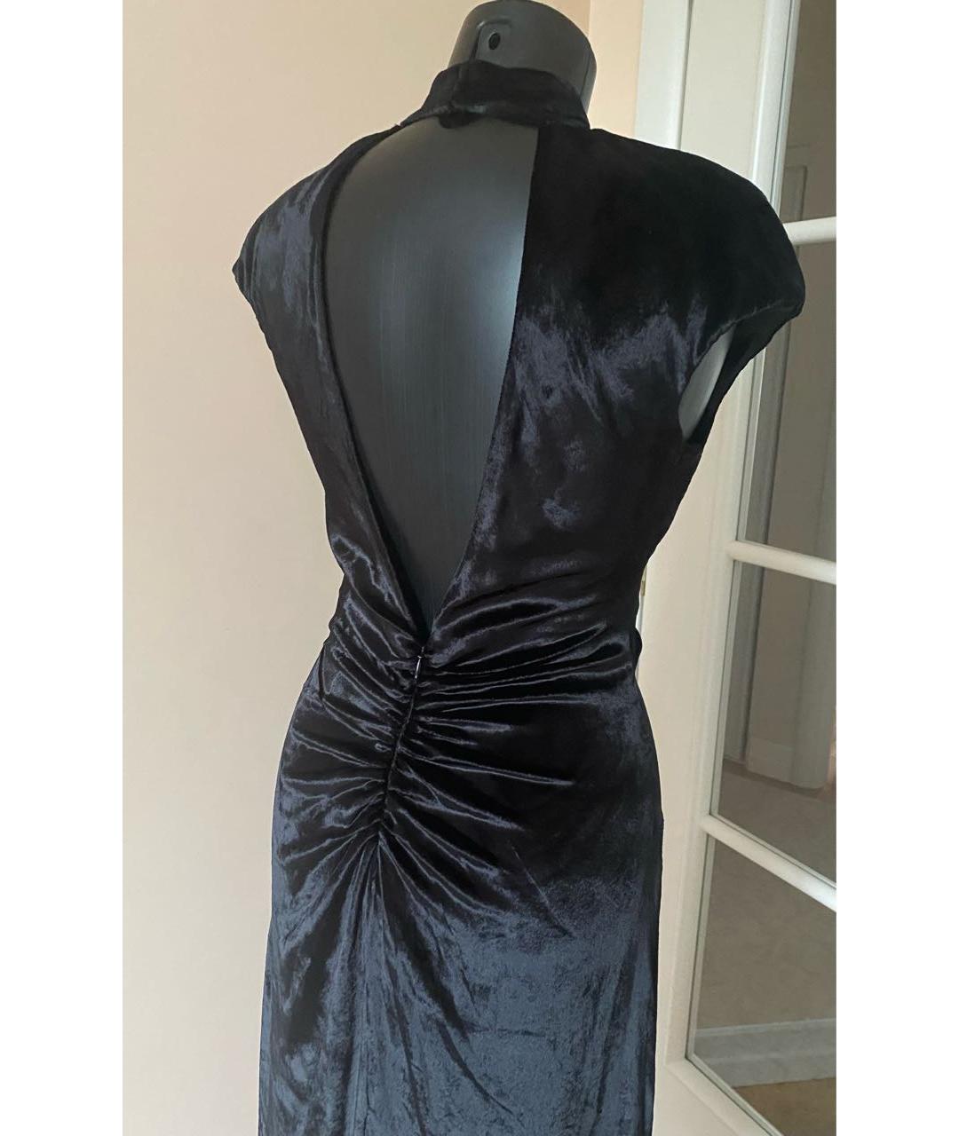 STAUD Черное бархатное коктейльное платье, фото 2