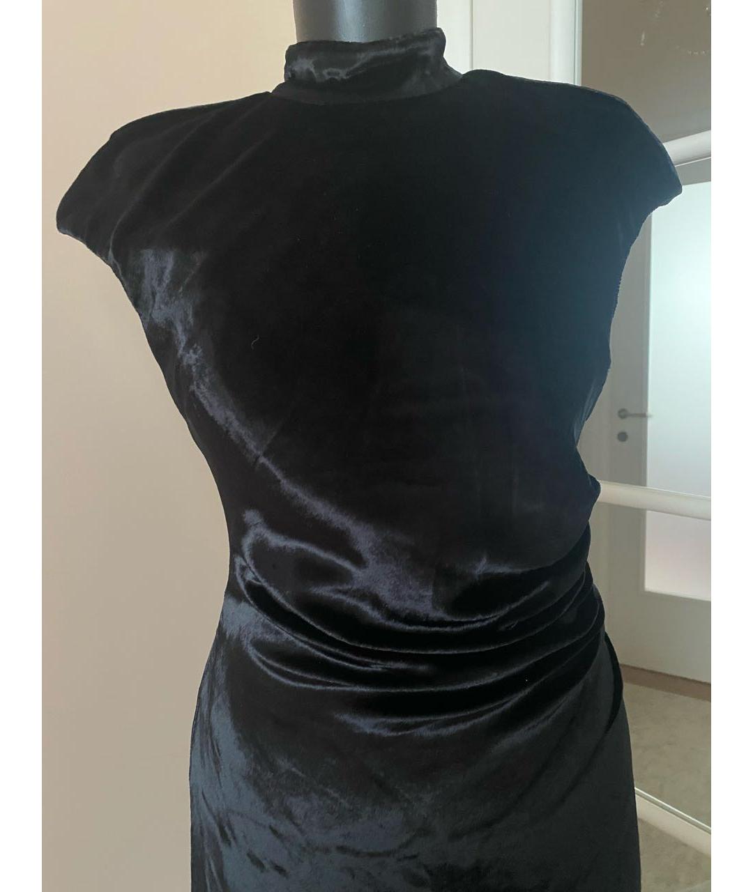 STAUD Черное бархатное коктейльное платье, фото 5