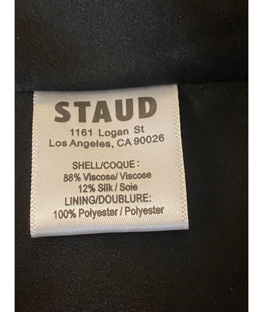 STAUD Черное бархатное коктейльное платье, фото 7