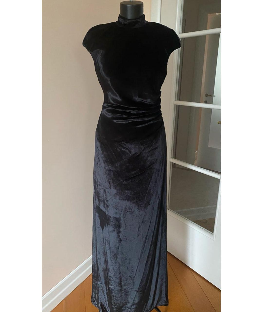 STAUD Черное бархатное коктейльное платье, фото 9