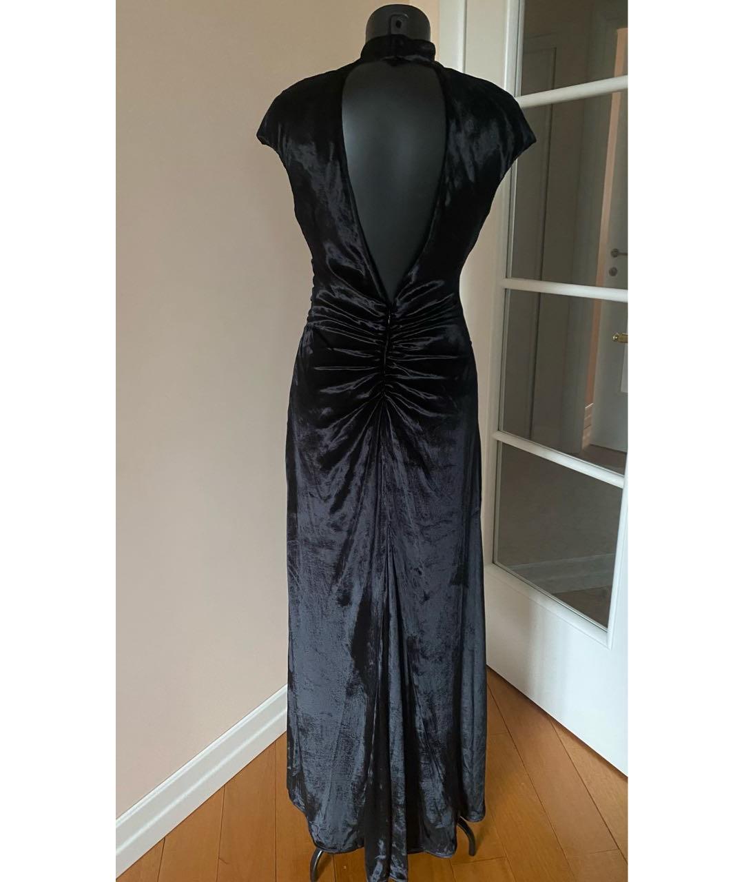 STAUD Черное бархатное коктейльное платье, фото 3