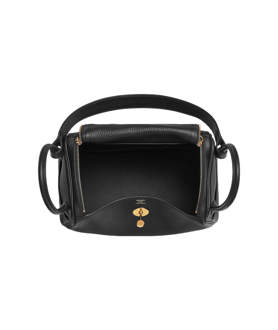 HERMES Черная кожаная сумка через плечо, фото 3