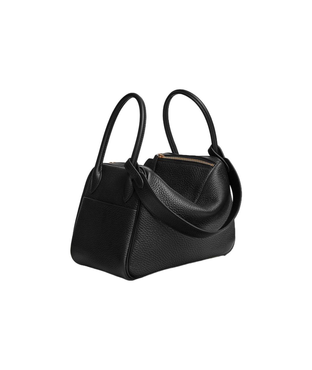 HERMES Черная кожаная сумка через плечо, фото 4