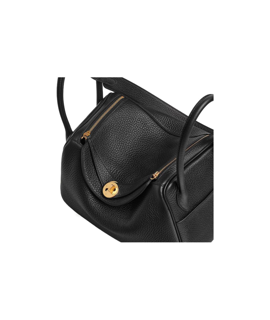 HERMES Черная кожаная сумка через плечо, фото 5