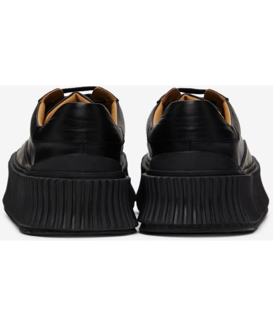 JIL SANDER Черные кожаные кеды, фото 4