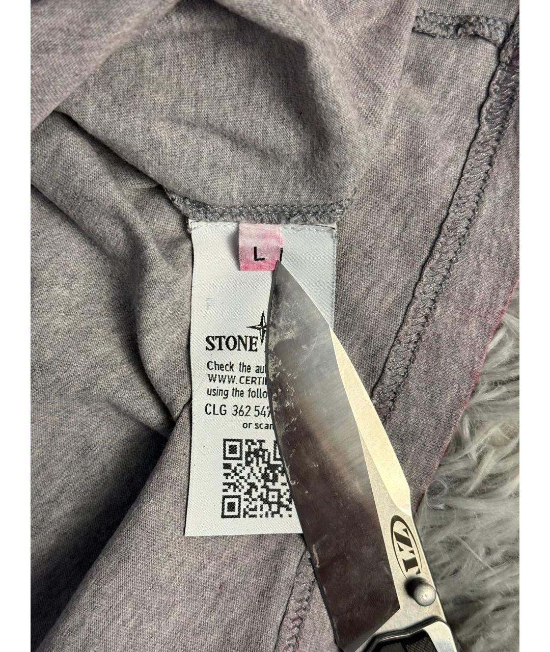 STONE ISLAND Коралловая хлопковая футболка, фото 5