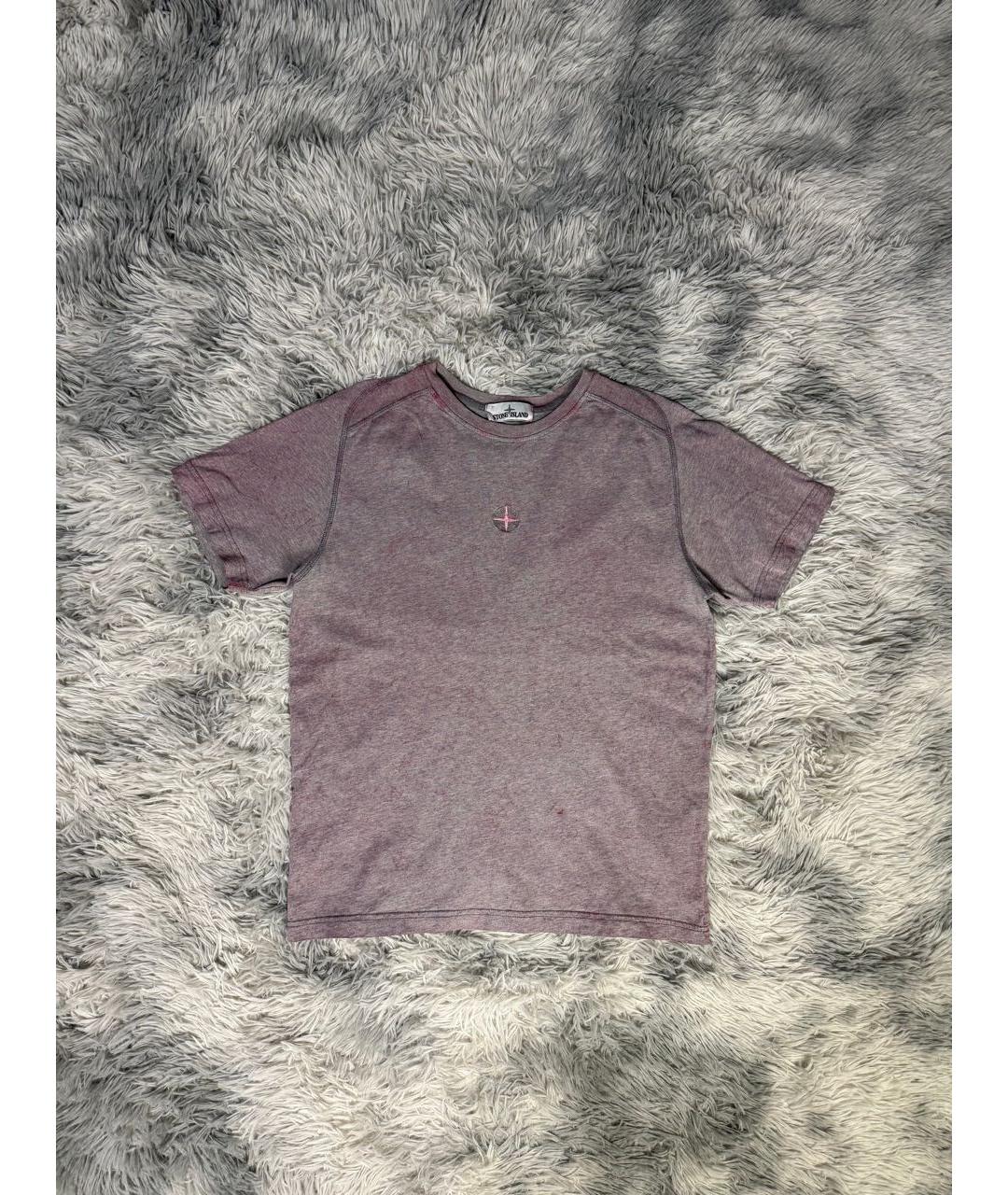 STONE ISLAND Коралловая хлопковая футболка, фото 6