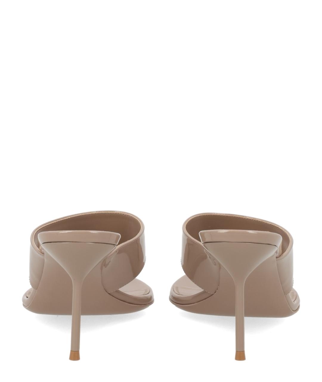 PARIS TEXAS Бежевые мюли из лакированной кожи, фото 4