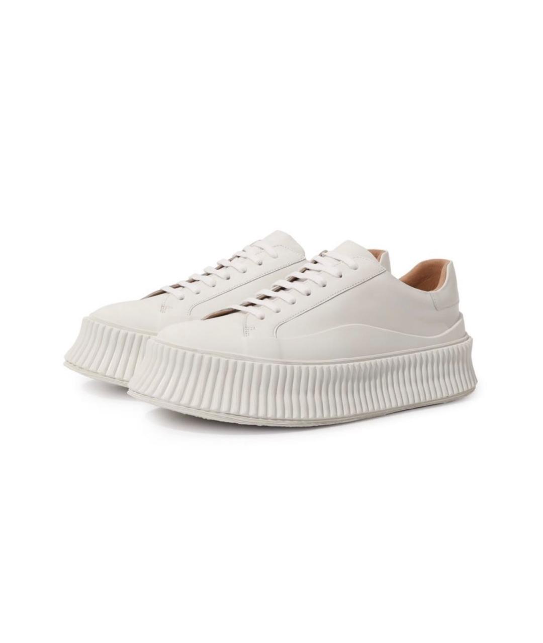 JIL SANDER Белые кожаные кеды, фото 2