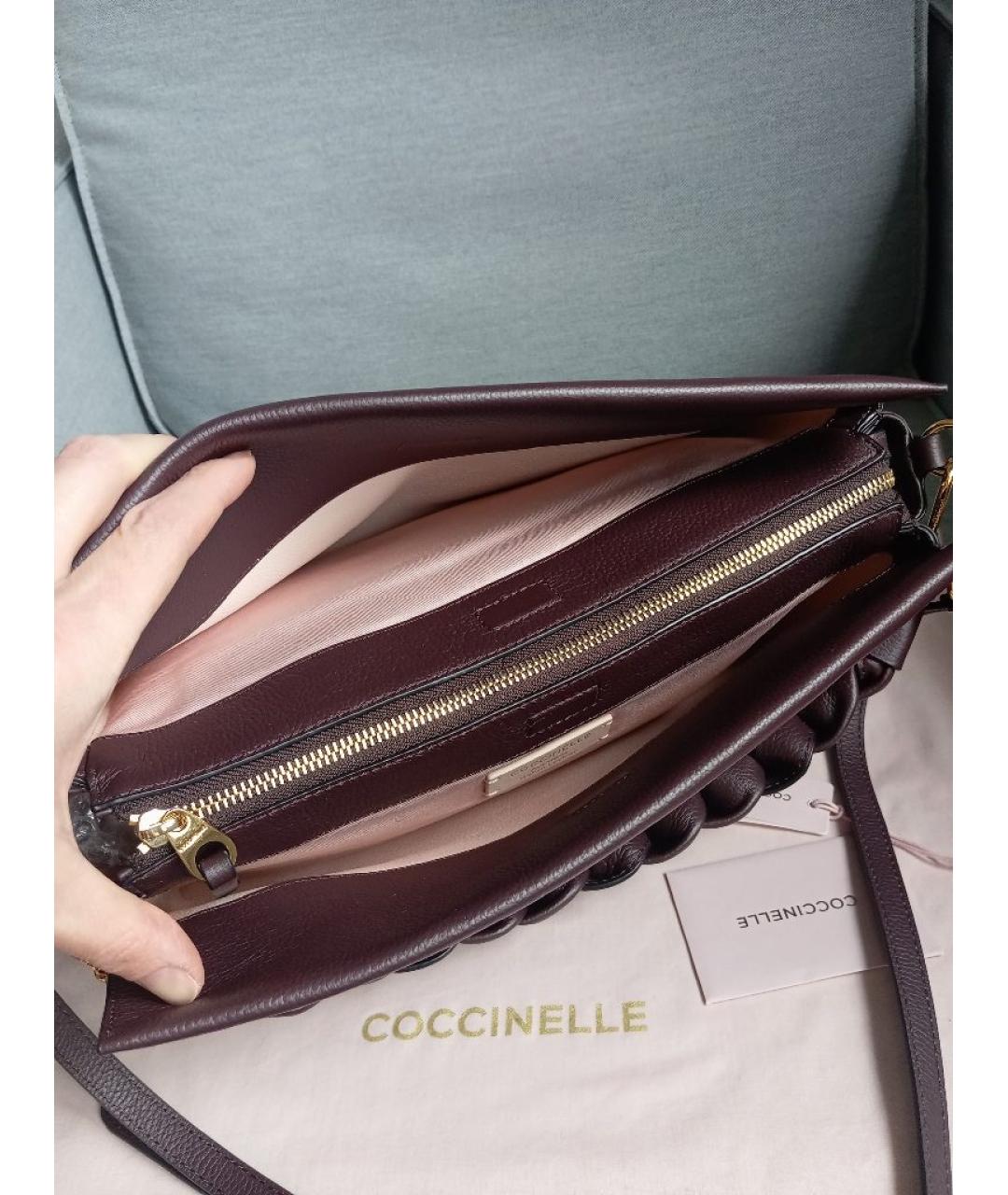 COCCINELLE Фиолетовая кожаная сумка через плечо, фото 4