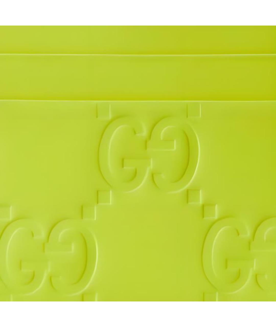 GUCCI Желтый кожаный кардхолдер, фото 5