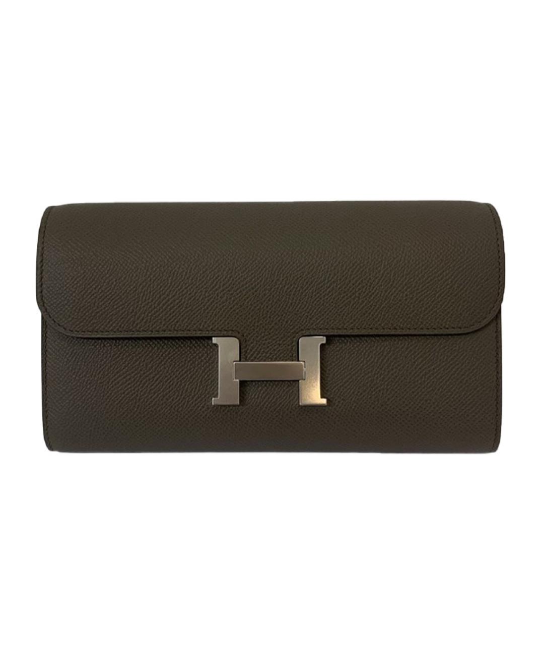 HERMES Серая кожаная сумка через плечо, фото 1