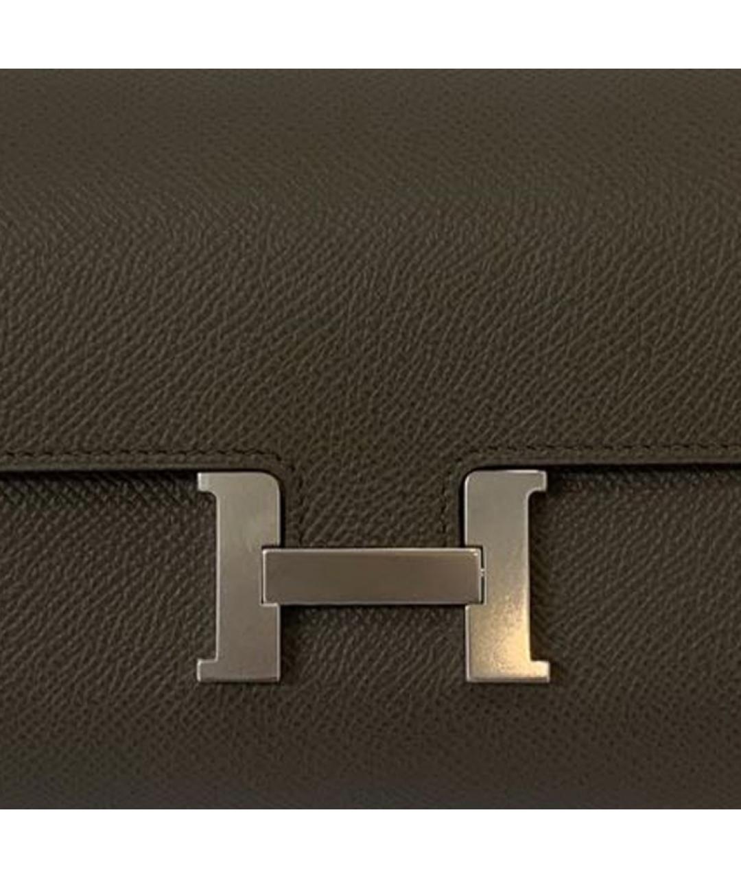 HERMES Серая кожаная сумка через плечо, фото 4