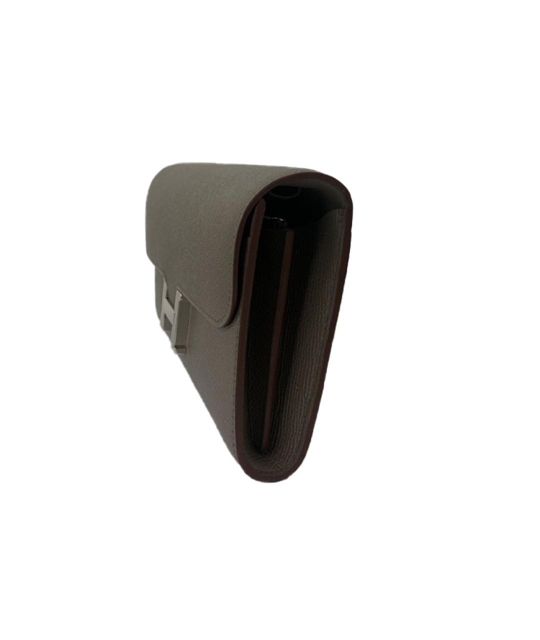 HERMES Серая кожаная сумка через плечо, фото 2