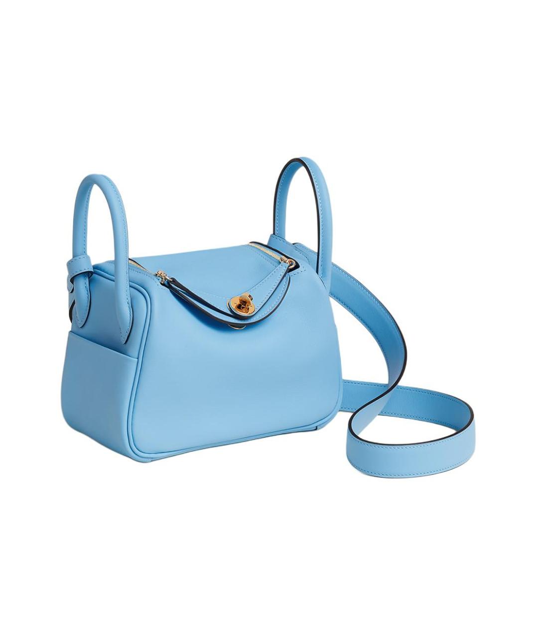 HERMES Голубая кожаная сумка через плечо, фото 2