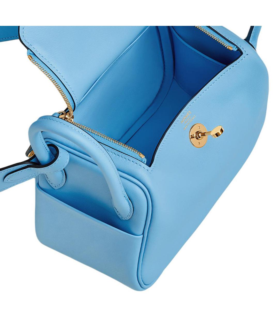 HERMES Голубая кожаная сумка через плечо, фото 3