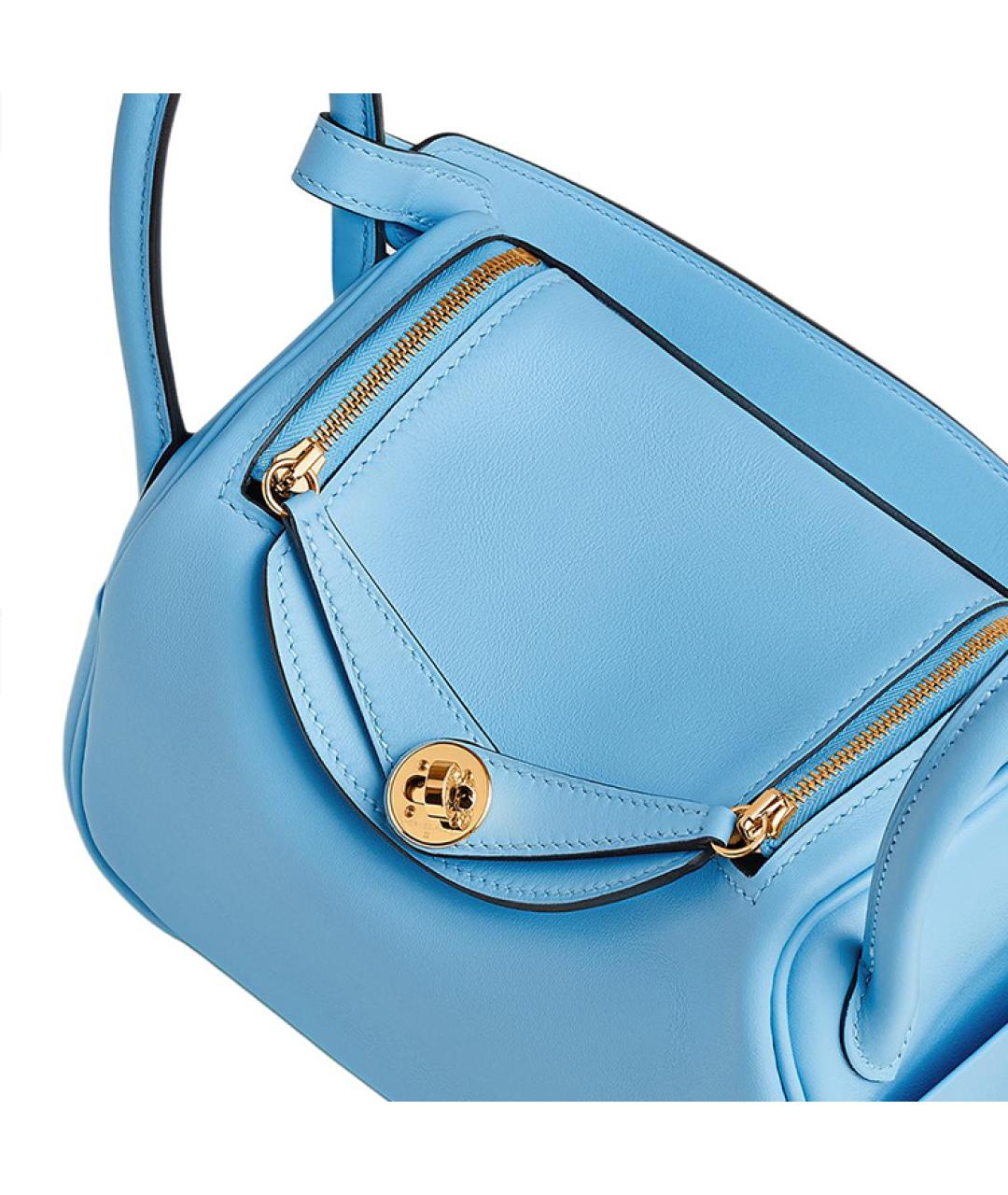 HERMES Голубая кожаная сумка через плечо, фото 4