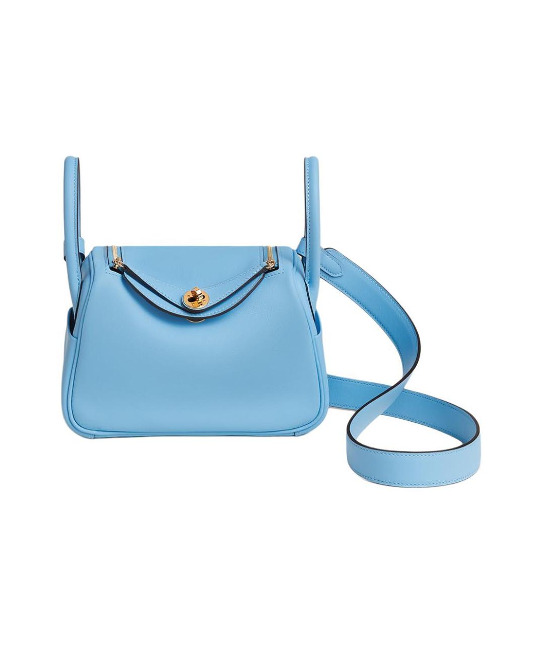 HERMES Голубая кожаная сумка через плечо, фото 1