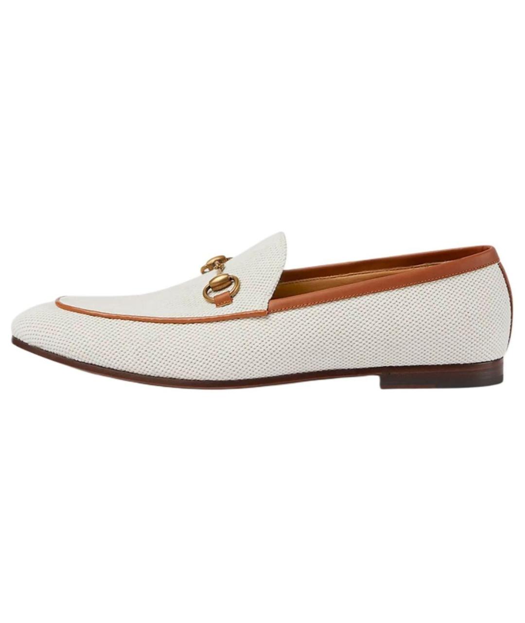 GUCCI Белые текстильные лоферы, фото 2