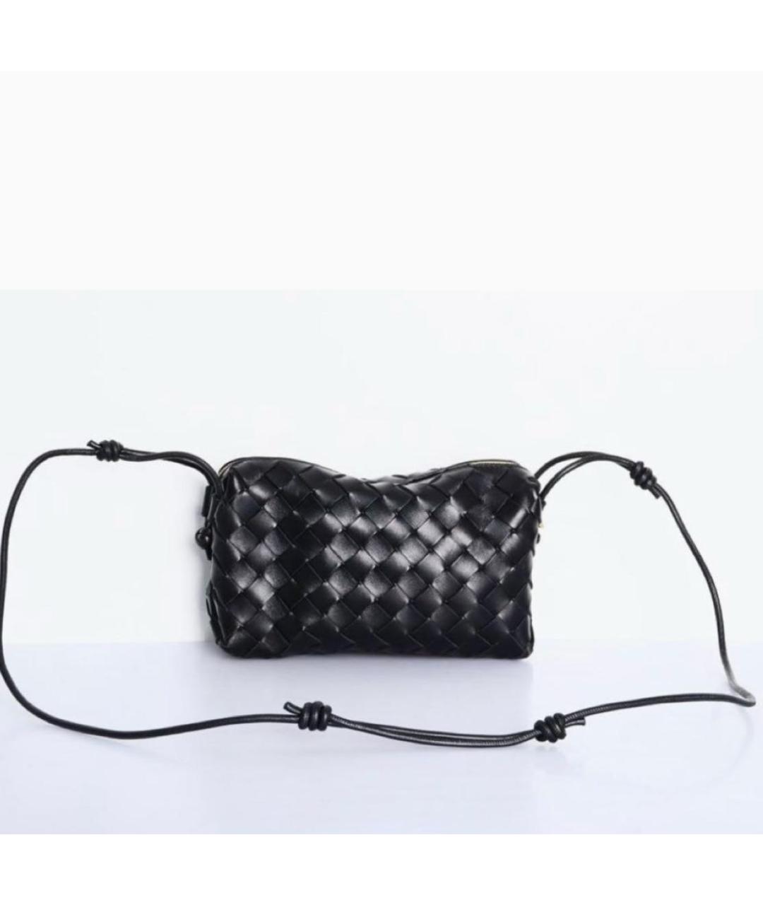 BOTTEGA VENETA Черная кожаная сумка через плечо, фото 5