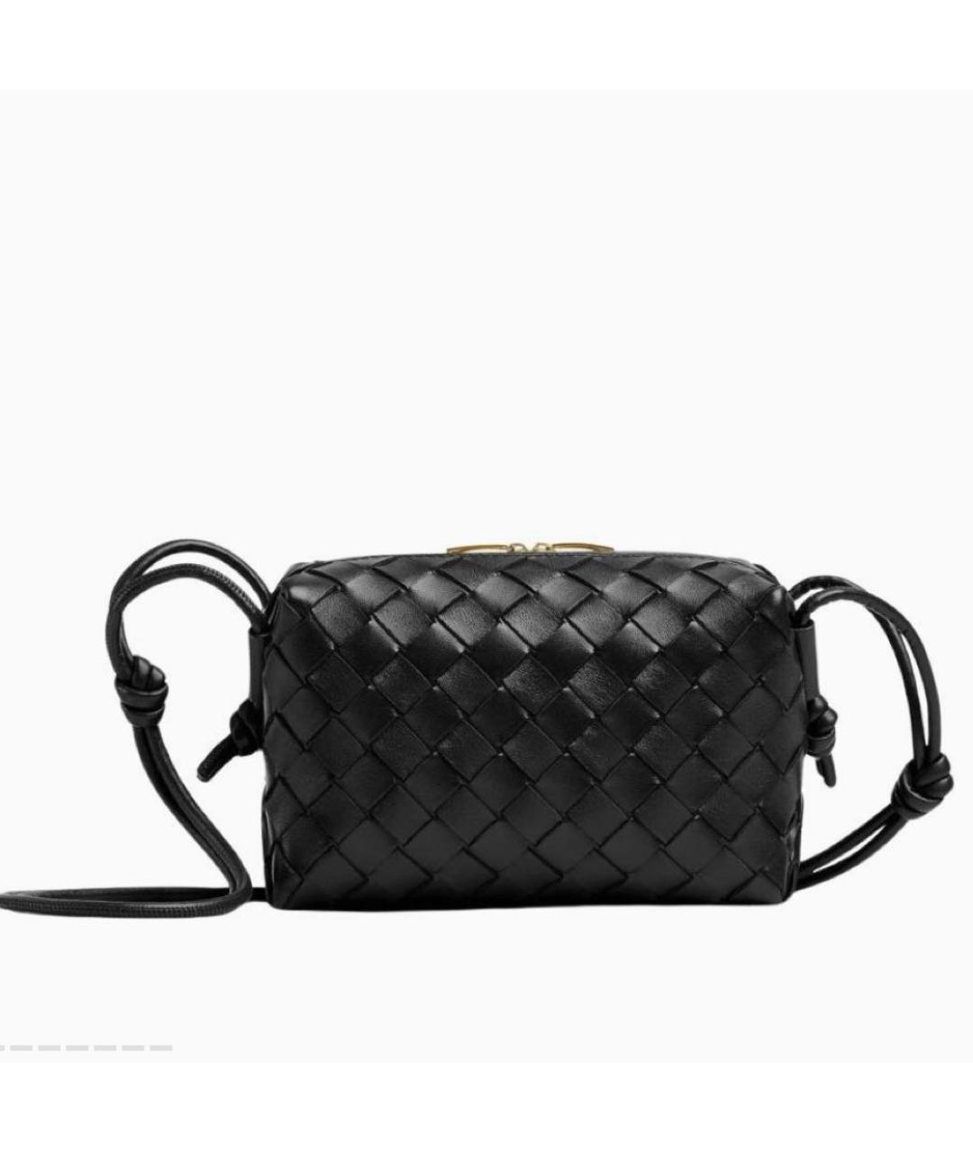 BOTTEGA VENETA Черная кожаная сумка через плечо, фото 3
