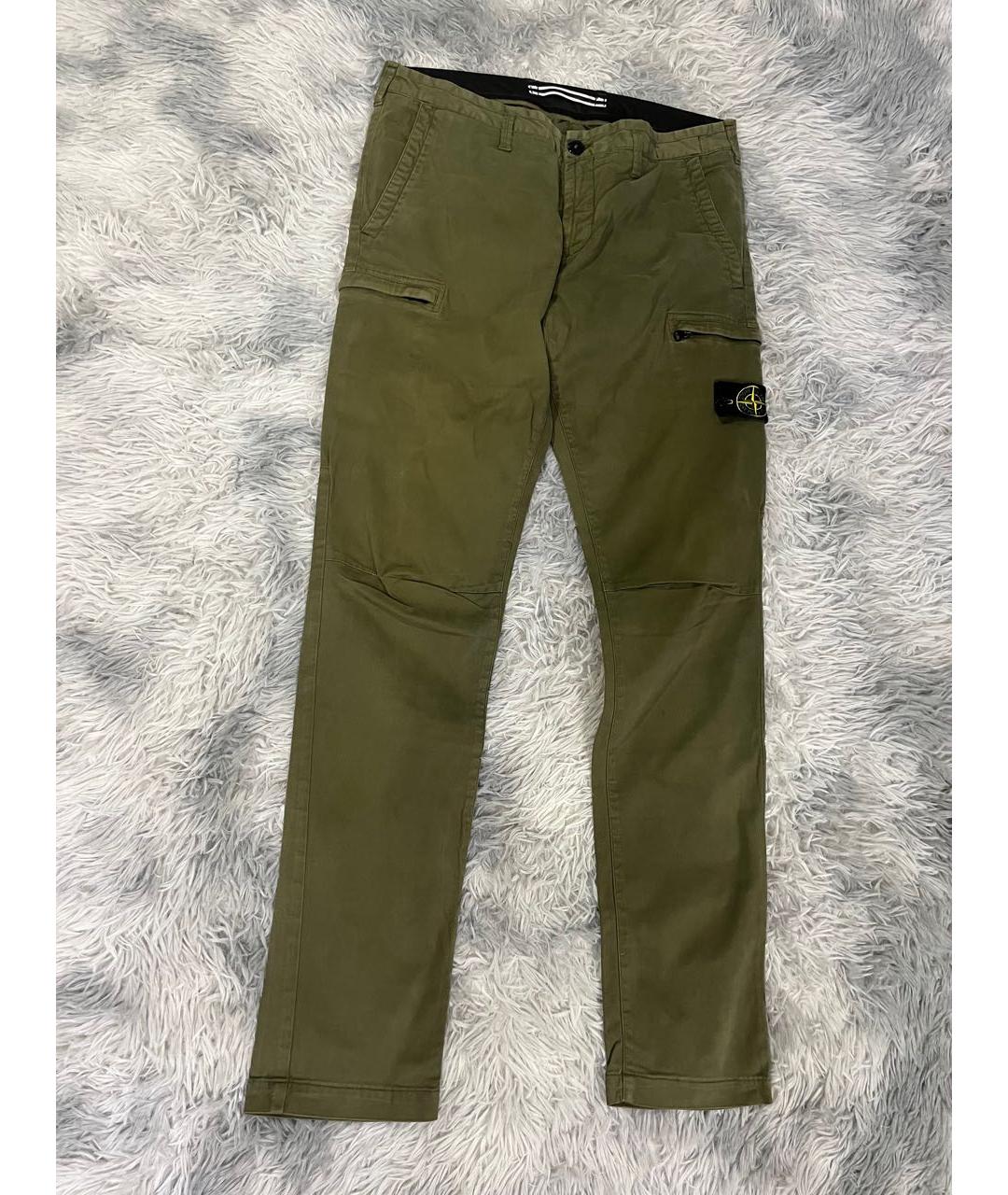 STONE ISLAND Хаки повседневные брюки, фото 3
