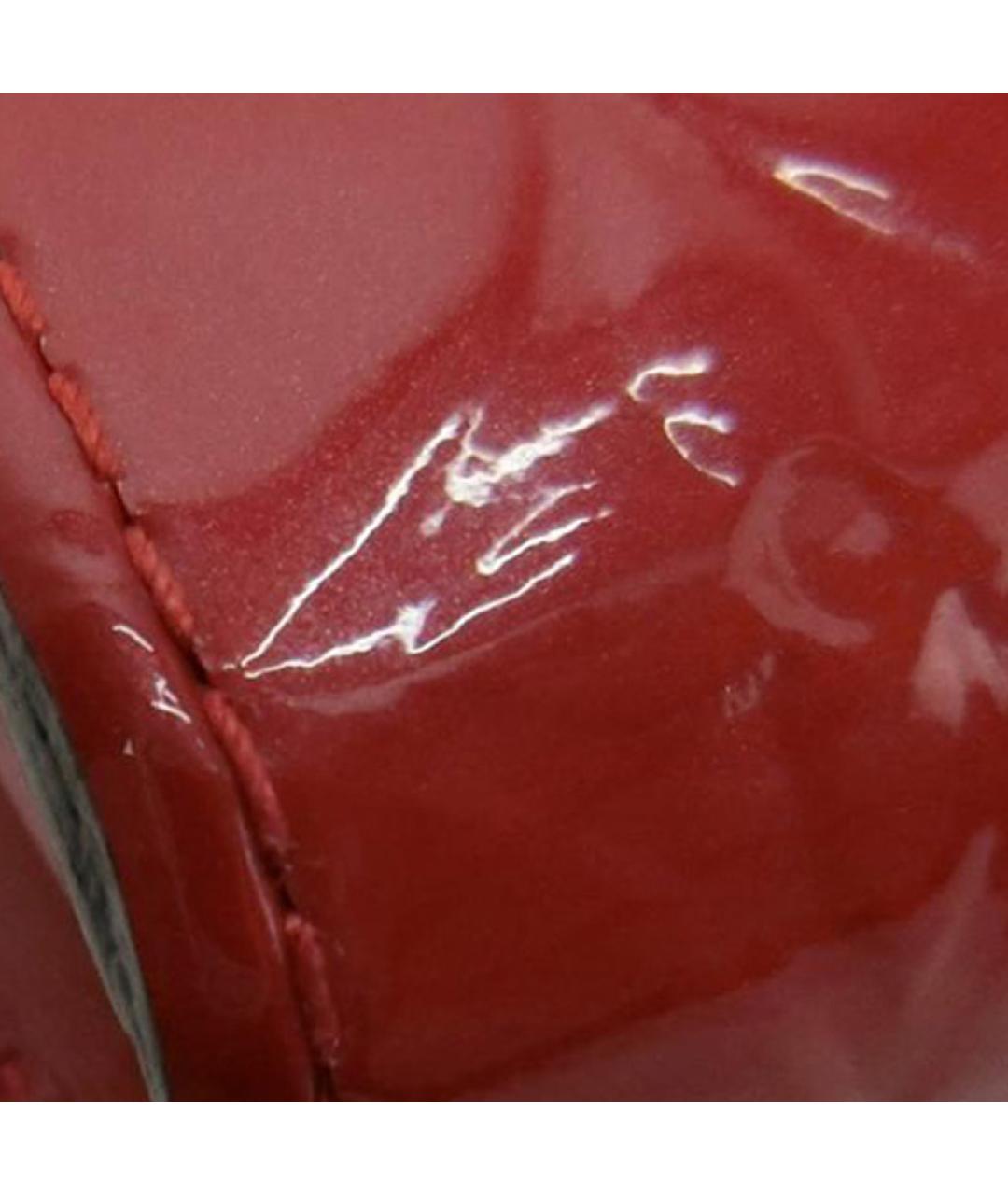 LOUIS VUITTON Красный кожаный кошелек, фото 5