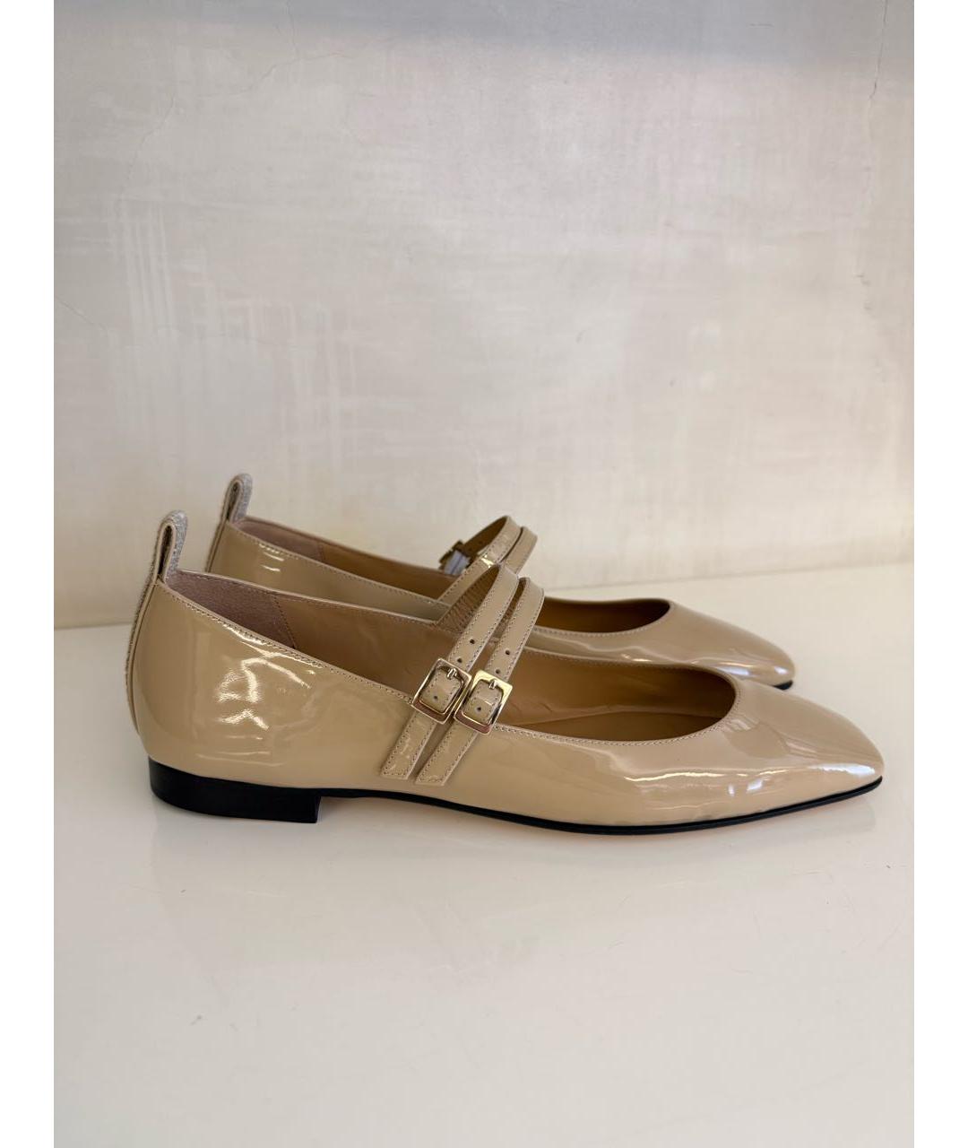 LORENA ANTONIAZZI Бежевые туфли из лакированной кожи, фото 5