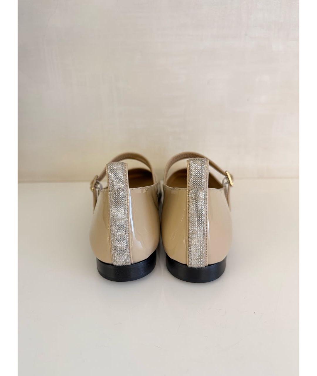 LORENA ANTONIAZZI Бежевые туфли из лакированной кожи, фото 4