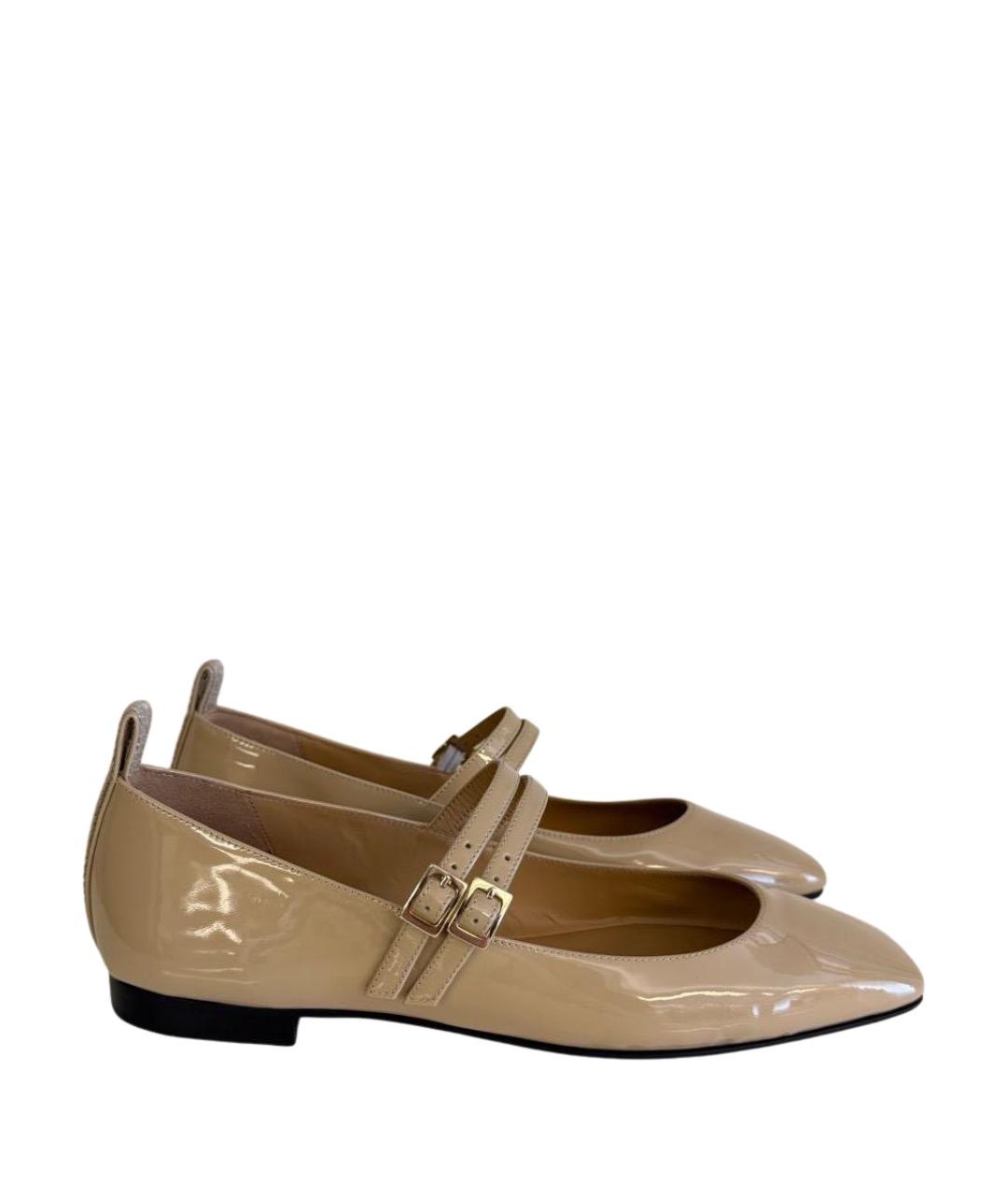LORENA ANTONIAZZI Бежевые туфли из лакированной кожи, фото 6