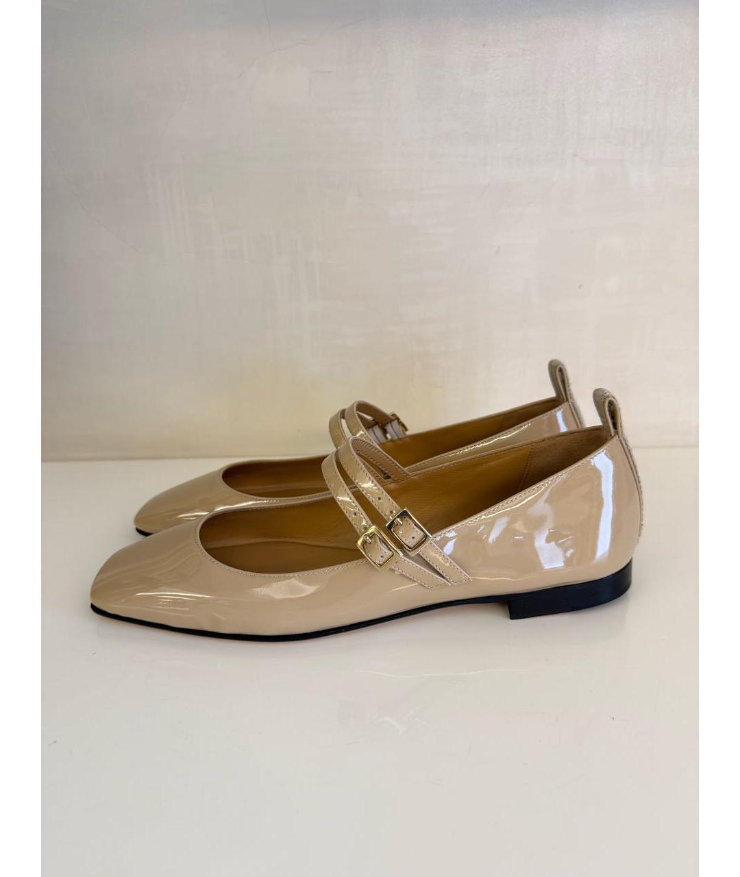 LORENA ANTONIAZZI Бежевые туфли из лакированной кожи, фото 3