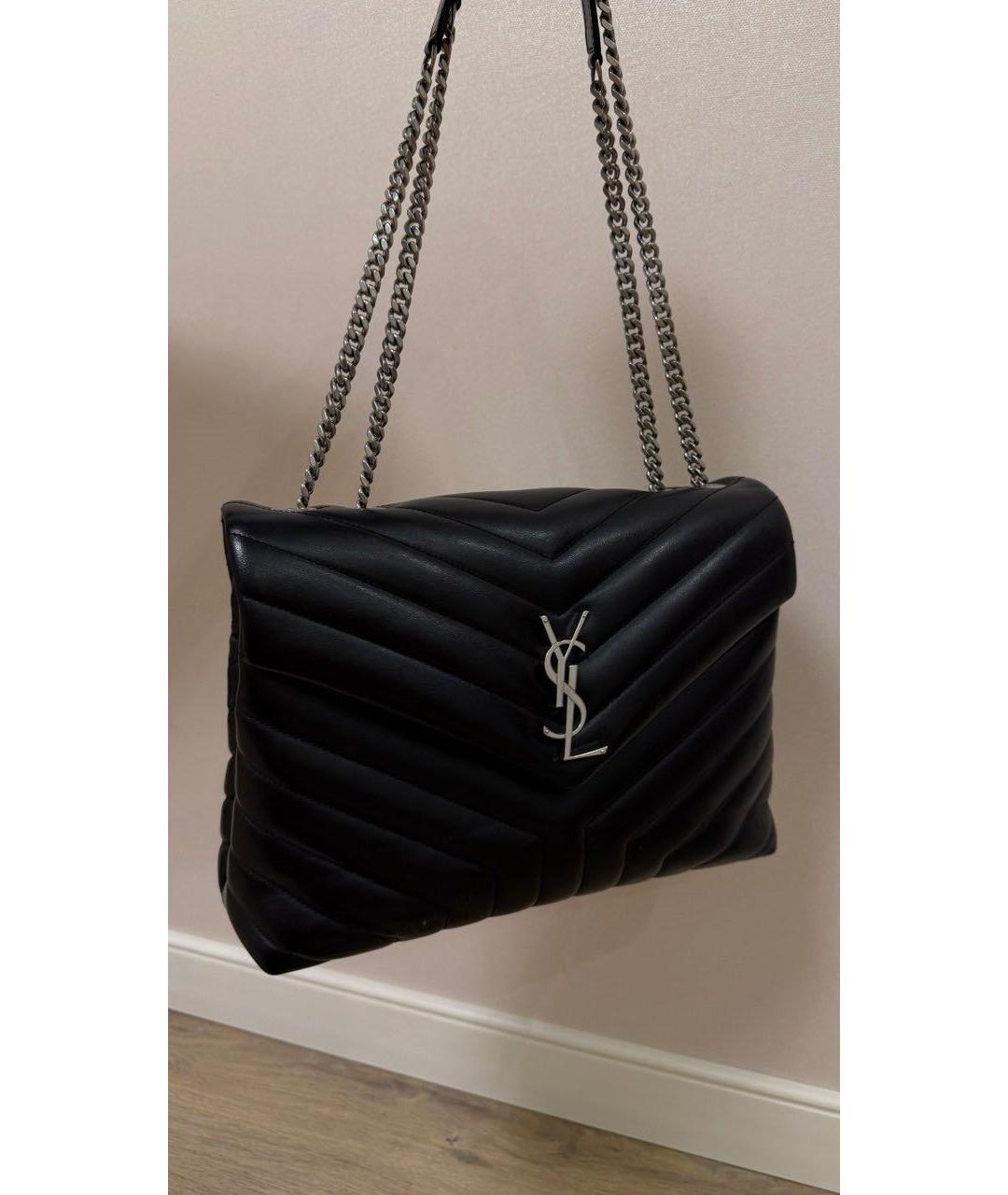 SAINT LAURENT Черная кожаная сумка через плечо, фото 2