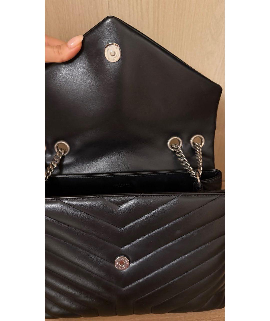 SAINT LAURENT Черная кожаная сумка через плечо, фото 8