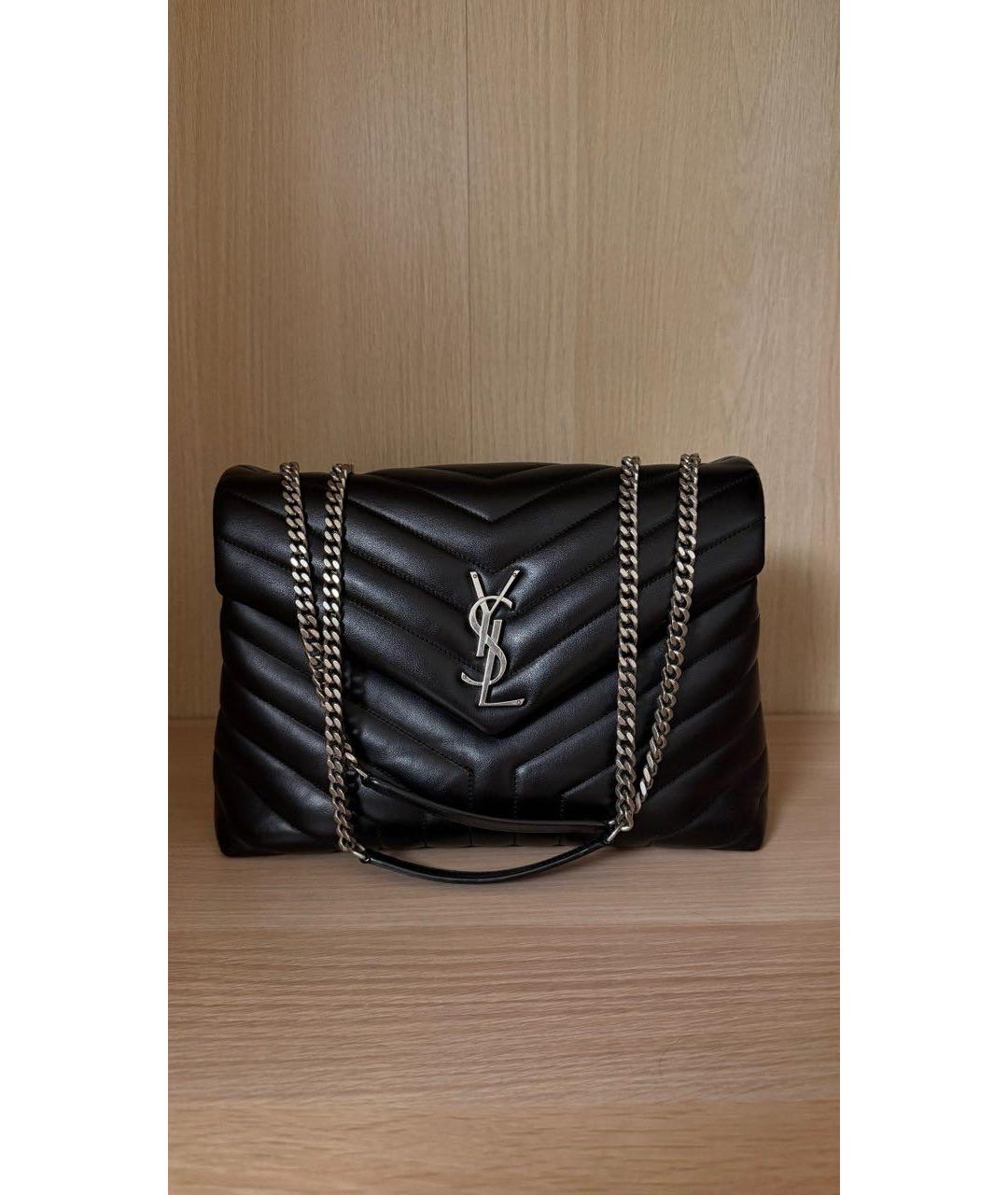 SAINT LAURENT Черная кожаная сумка через плечо, фото 9