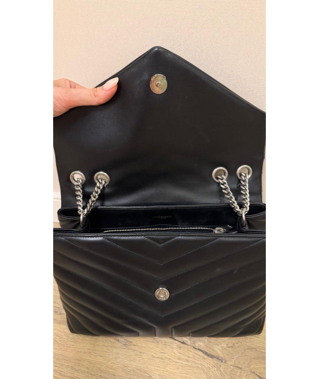 SAINT LAURENT Черная кожаная сумка через плечо, фото 3