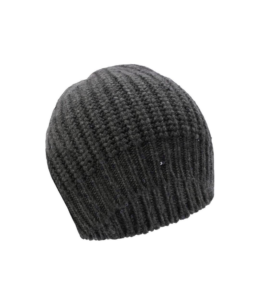 BRUNELLO CUCINELLI Антрацитовая кашемировая шапка, фото 1