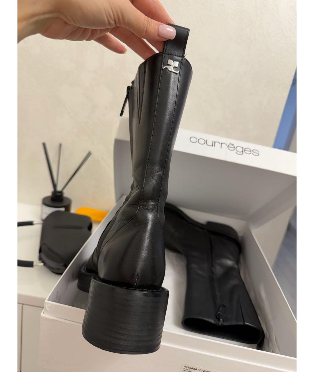 COURREGES Черные кожаные ботинки, фото 4