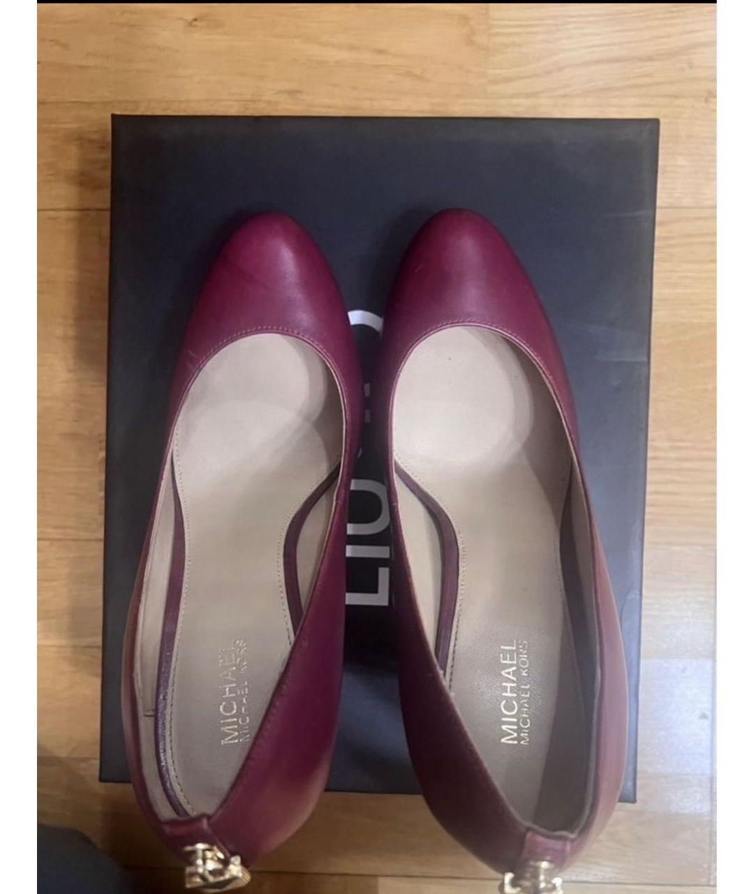 MICHAEL KORS Бордовые кожаные туфли, фото 3