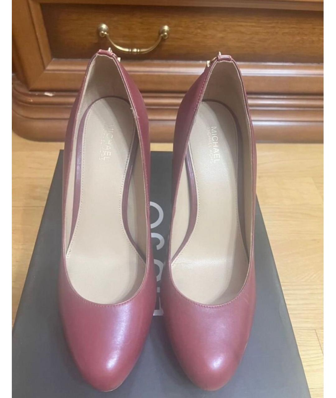 MICHAEL KORS Бордовые кожаные туфли, фото 2