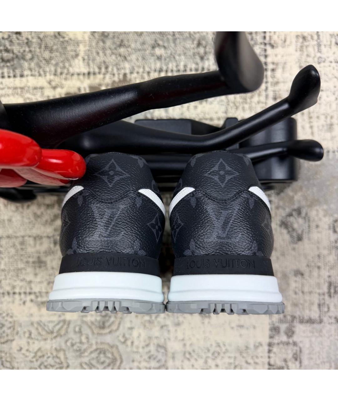 LOUIS VUITTON Черные кожаные низкие кроссовки / кеды, фото 4