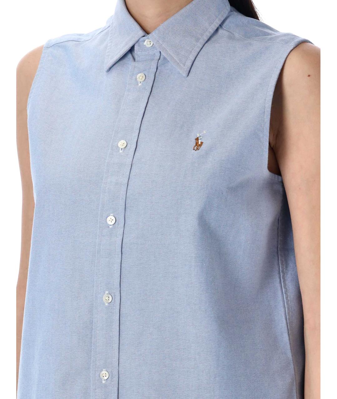 POLO RALPH LAUREN Голубая хлопковая рубашка, фото 3