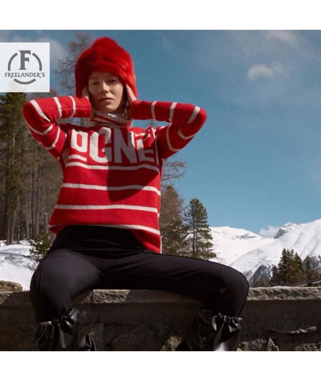 BOGNER Красный кашемировый джемпер / свитер, фото 8