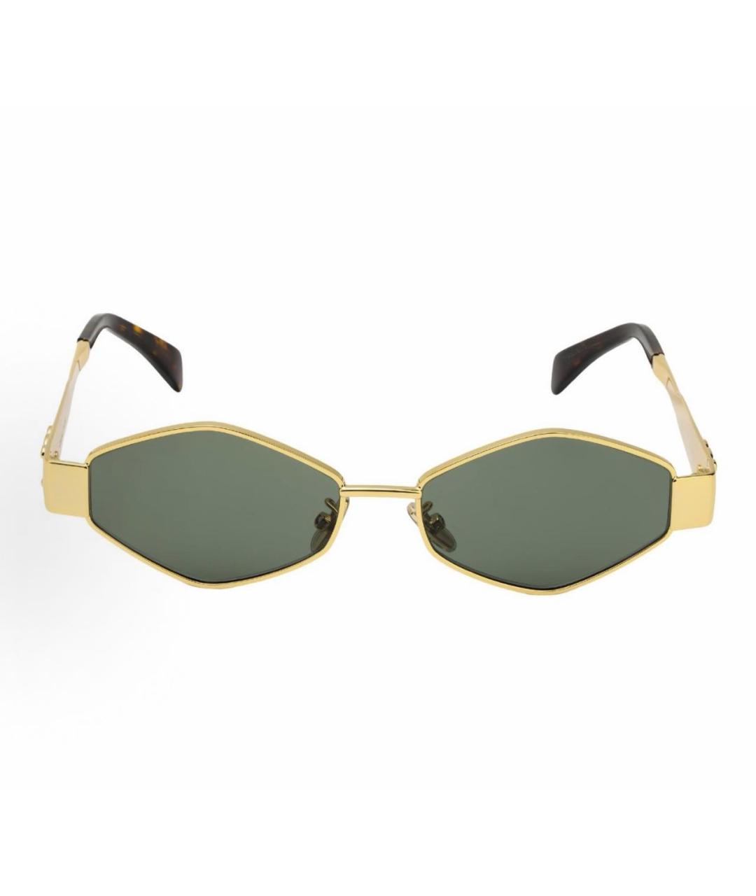 CELINE Золотые металлические солнцезащитные очки, фото 3