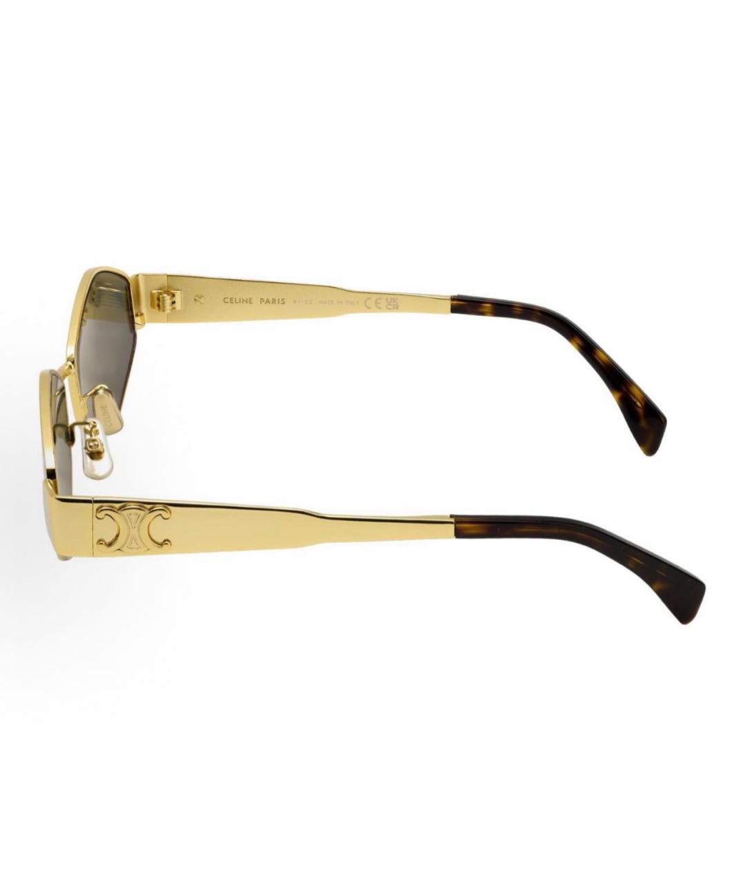 CELINE Золотые металлические солнцезащитные очки, фото 2