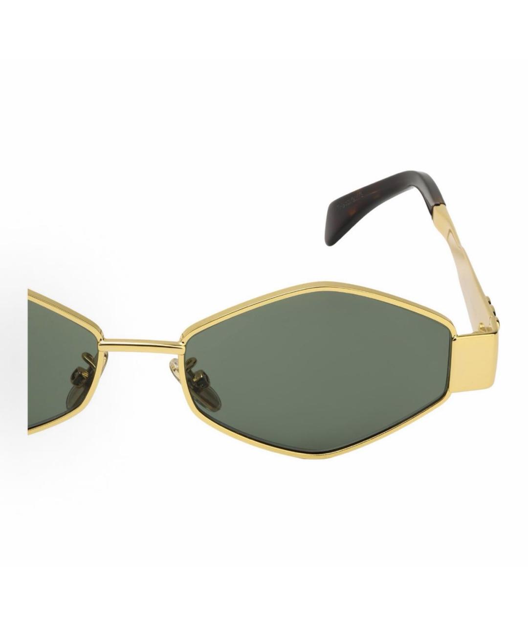 CELINE Золотые металлические солнцезащитные очки, фото 4