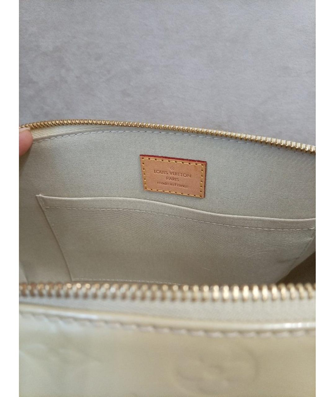 LOUIS VUITTON Золотая сумка с короткими ручками из лакированной кожи, фото 2