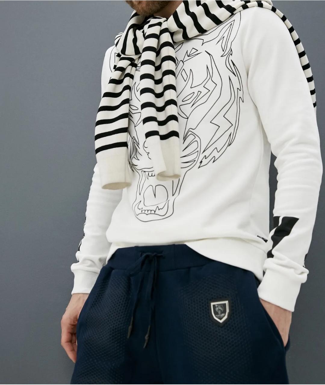 PLEIN SPORT Синие хлопко-эластановые шорты, фото 7