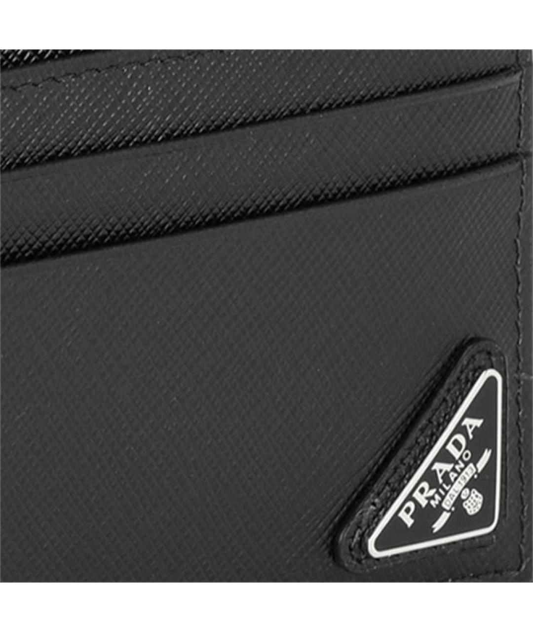PRADA Черный кожаный кошелек, фото 4
