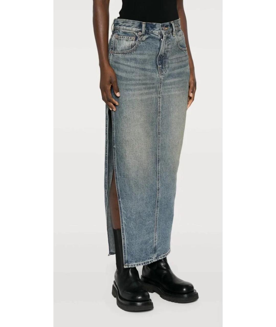 R13 Синяя хлопковая юбка макси, фото 6